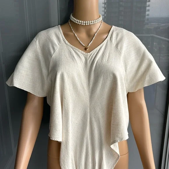 Adjustable Wrap Linen Top - Picture 2 of 12